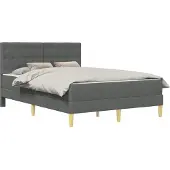 vidaXL Bedframe met matras Donkergrijs 120 x 190 cm Stof