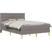 vidaXL Bedframe met matras met hoofdeinde Taupe 140 x 190 cm Stof