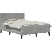 vidaXL Bedframe met matras Lichtgrijs 160 x 200 cm fluweel