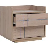 MCW Nachtkastje -P44, nachtkastje, nachtkast, 2 lades, MDF, 43x48x41 cm ~ Sonoma-eikenlook