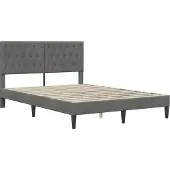 vidaXL Bedframe met hoofdeinde Donkergrijs 140 x 190 cm Fluweel