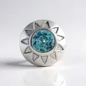 Cavill - Zilveren Hanger - 925 Sterling Zilver - Blauwe Ratanakiri Zirkoon 1,35 Ct Rond - Elegant Sterrensprong Design - Cambodjaans Edelsteen