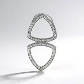 Cavill - Zilveren hanger 925 sterling - 66 Cambodjaanse zirkonen 1,07 ct - Modern geometrisch design - Luxe en elegant