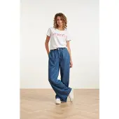 Smashed Lemon Wide leg tencel broek |