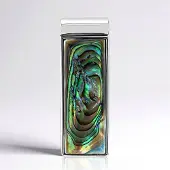 Cavill - Zilveren Hanger 925 Sterling - Abalone Schelp 28x10 mm - Modern Rechthoekig Design - Oceaansfeer Dames Sieraad