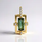 Cavill - Zilveren hanger 18K goud verguld - 0,35 ct Indigoliet octagon - 7 Cambodjaanse zirkonia - Elegante dames sieraden
