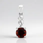 Cavill - Zilveren hanger 925 Sterling met 0,98 ct Madeira citrien - Rond geslepen Braziliaanse edelsteen - Elegant, tijdloos design