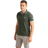 Privata Heren Korte Mouw Polo Shirt, Katoen Melange Brei PRI2636
