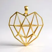Cavill - Zilveren Hanger - 925 Sterling Zilver Verguld - Hartvormig met Geometrisch Facet - Modern Minimalistisch Dames Sieraad - 32x27 mm