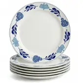 Royal Boch Boerenblauw Bord plat 21cm set van 6