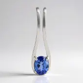 Cavill - Zilveren Hanger met Ovale Tanzaniet 0,272 ct Tanzania - 925 Sterling Zilver met Palladium - Elegante Tijdloze Sieraad 18x5 mm