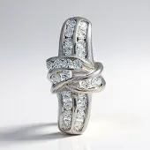 Cavill - Zilveren Hanger - 925 Sterling Zilver - 24 Cambodjaanse Zirkonen 1,218 ct - Rondgeslepen Elegant Channel Gezet Sieraad