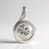 Cavill - Zilveren Hanger - 925 Sterling Zilver met Palladium - Herkimer Kwarts 0,927 ct Ronde Briljant - Moderne Bezel Zetting - Edelsteen Sieraad
