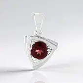 Cavill - Zilveren Hanger Geometrisch Design - 925 Sterling Zilver Geplatineerd - Mozambique Granaat 1,26 ct - Modern Elegant