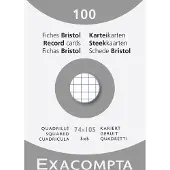 Exacompta 10x etui 100 steekkaarten bristol - geruit 5x5 niet geperforeerd 74x105mm - Wit - 13200B