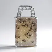 Cavill - Zilveren hanger 925 Sterling zilver - 14,52 ct Glitteragaat Brazilië - 8x Witte Topazen Pavé 0,136 ct - Antiek cabochon elegant