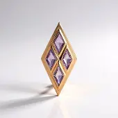 Cavill - Zilveren Hanger - 925 Sterling Zilver Rosé Verguld - 4 Lavendel Amethisten Fancy Cut 2,871 ct - Geometrisch Modern Design - Luxe Sieraad