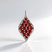 Cavill - Zilveren Hanger Rond - 925 Sterling Zilver Platina Geplateerd - 1,004 Ct Briljant Robijn Tanzania - Elegant Sieraad Dames