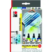 Marabu Blue Denim Fashion Spray Set