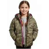 Superdry - Winterjas Meisjes - Omkeerbaar - Roze - Camo - Gewatteerd