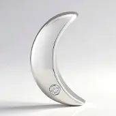 Cavill - Zilveren Hanger - 925 Sterling Zilver Gerhodineerd - I1 G Diamant 0,029 ct Ronde Briljant - Halvemaan Vorm - Elegante Ketting Hanger