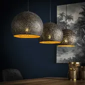 Zaloni Hanglamp Murray 3 kap zwart bruin