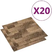 vidaXL Vloerkleed 20 st Bruin 50 x 50 cm PP Laagpolig