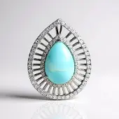 Cavill - Zilveren Hanger - 925 Sterling Zilver Geplatineerd - Larimar 2 95 ct Peervorm - 79 Cambodjaanse Zirkon 0 52 ct - Elegant Blauw Sieraad