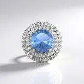 Cavill - Zilveren Hanger - 925 Sterling Zilver Geplateerd - Kleurwissel Fluoriet 2.06 ct Rond - 53 Zirkon 0.45 ct - Elegant 14x14 mm