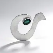 Cavill - Zilveren Hanger - 925 Sterling Zilver Geplatineerd - Grandidieriet 0,396 ct Ovaal - Elegante Dameshanger 21x30 mm