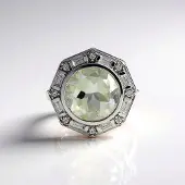 Cavill - Elegante Zilveren Hanger met 4,963 ct Groene Amethist - 925 Sterling Zilver Geplatineerd - Ronde Vorm met Cambodjaanse Zirkonen - 5,651 ct