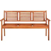 vidaXL Tuinbank voor 3 personen met kussen, 150 cm, massief eucalyptus hout