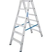 Krause Dubbele trapladder van aluminium, 2 x 6 treden