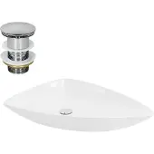 LuxeBath Wastafel incl. afvoerset zonder overloop 69x46x13 cm Wit keramiek ML-Design