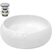 LuxeBath Wastafel 350x350x120 mm wit keramiek incl. afvoerset zonder overloop