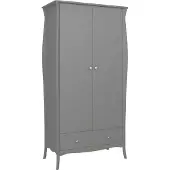 Ebuy24 Simon kledingkast 1 lade 2 deuren grijs.