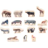 TickiT Houten blokken wilde dieren - - vanaf 0 maanden