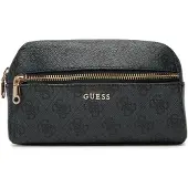 GUESS accessoiretas toilettas Double Zip Organizer Coal Logo donkergrijs