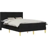 vidaXL Bedframe met matras met hoofdeinde Zwart 120 x 190 cm Stof