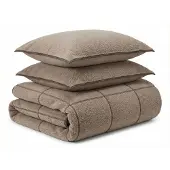 Sleeptime Dekbedovertrek Teddy Trim - Taupe 140 x 200/220 cm