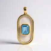 Cavill - Elegante Zilveren Hanger 925 Verguld met Marambaia Topaas 2.54 ct en Parelmoer - Dameshanger met Zirkon 3.1 ct