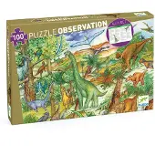 Djeco Puzzle Dinosaures 100 pcs + Livret