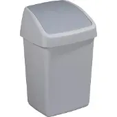 Sunware Delta vuilnisbak met kanteldeksel (10 liter, grijs)