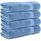 Komfortec Handdoekenset 4x Badhanddoek 70x140 cm - 100% Katoen - Hellblau