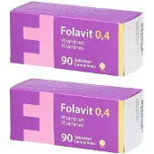 Folavit 0,4 mg | Essentieel Foliumzuur 2x90 St Tabletten