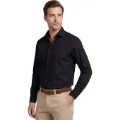 Ledub Slim Fit overhemd zwart