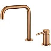 Pure.Sink Luxion 2-gats Koperen keukenkraan met U uitloop PLX2HU-62