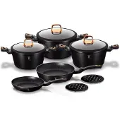 Berlinger Haus granieten potset 10 stuks zwart roos 8745