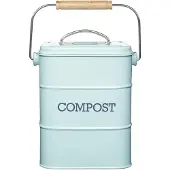 Kitchen Craft Compostbak van metaal, Living Nostalgia, blauw