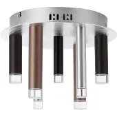 Brilliant Plafondlamp, 7 lichtpunten, model Cembalo, bruin, IP20, 30 Watt, dimbaar, LED geïntegreerd
